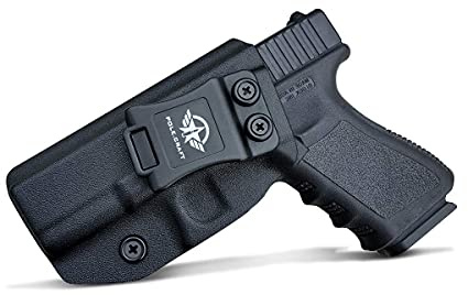 IWB Tactical KYDEX Gun Holster Pistol Pouch Softair Fondine Fits: Glock 19 19X / Glock 23 / Glock 25 / Glock 32 / Glock 45 CZ P10 Pistol Case Inside Concealed Carry (Black, Left Hand Draw (IWB))