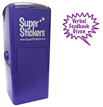 SuperStickers Verbal Feedback Given Pre-Inked Stamper - Purple