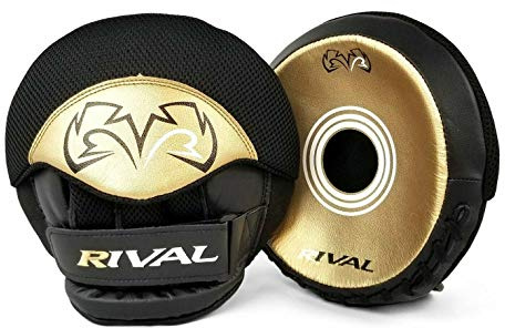RIVAL Boxing Punch Mitts - RPM5 Black Gold Parabolic