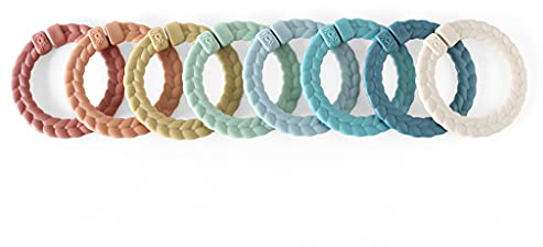 Itzy Ritzy Linking Ring Set – Set of 8 Braided, Rainbow-Colored Versatile Linking Rings – Attach to Baby's Car Seat, Stroller & Activity Gym to Keep Toys Nearby – Rainbow