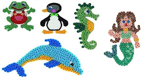 Hama Happy Price Toys Midi Stiftplatte Set 82 (Meerjungfrau,Delphin,Frosch,Seepferd,Pinguin)