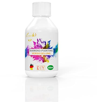 picassond® Diamond Painting Versiegelung 250ml - Strahlender Glanz & Dauerhafter Halt, ideales Diamond Painting Zubehör auch zum Schutz anderer DIY Bilder & Kreative Arbeiten, Transparentes DIY Finish