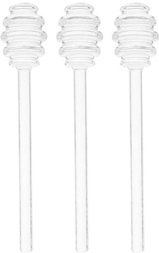 3 Stücke Glas Honiglöffel Rührstab Honigheber Cocktaillöffel Honigstab Honig Dipper Löffel Mini Honey Spoon Rührlöffel für Marmelade Honig Jar verzichten Drizzle