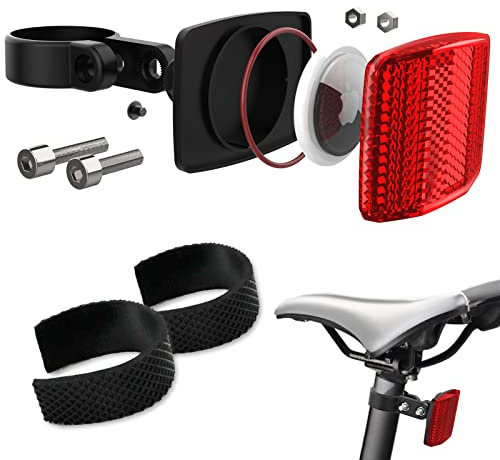 PerfiPro Soporte para Bicicleta Airtag, Funda Oculta para rastreador GPS para Apple Airtag, Soportes reflectores para tija de sillín de Bicicleta, Soporte antirrobo para Airtag para Bicicleta,