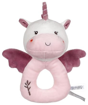 GIPSY TOYS – PELUCHE HOCHET LICORNE – GAMME BAMBOO –1ER ÂGE – IDEE CADEAU NAISSANCE BEBE – FILLE ET GARCON – 13 CM – ROSE ET BLANC