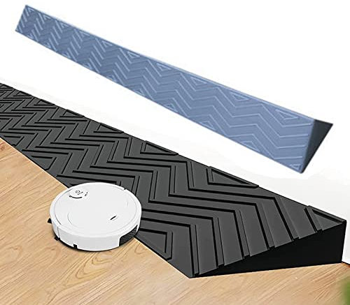ZTZBFGM Grigio,100x10x3cm, Rampa per marciapiedi,Rampa di Soglia Portatile Rampe per Disabili per Scalini Altezza 1 A 6,5 Cm Rampa per Sedia a Rotelle Antiscivolo Rampa Spazzatrice Interni