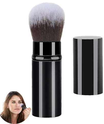 Retractable Blusher Makeup Brush, Retractable Make up Brush, for Liquid Cream and Flawless Powder Cosmetics(Black)