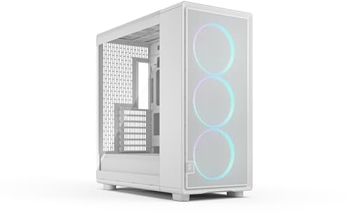 Fractal Design Epoch XL White RGB - Tempered Glass Clear Tint - High Airflow PC Gaming Case - Mesh Front Panel - Three Momentum 14 RGB Fans