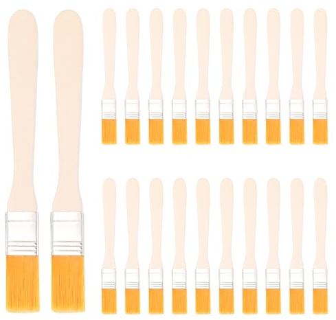 Juego de 42 pinceles pequeños de cerdas largas, pinceles planos, con mango de madera para pinceles, pinturas, suministros de pintura, pintura, pintura, manualidades, paredes