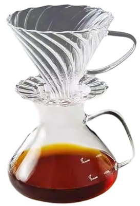 Fangxuee Cafetera de Vertido, Cafetera con Báscula y Filtro para el Hogar o la Oficina, 450 Ml.