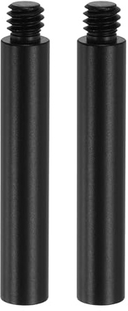 PATIKIL Varilla De Extensión Metálica De 2, 2 Piezas Roscas Hembra A Macho 1/4-20 0.31 Aleación De Aluminio Ligero Accesorio Estabilizador Tubo Extensor para Trípode, Negro