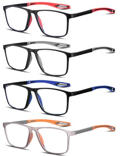 Jostift 4 Pack Lesebrille Herren Reading Glasses Blaulichtblockierende 2.5