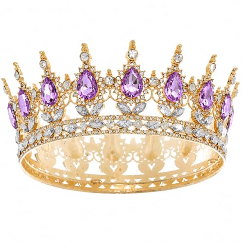 Födelsedag, drottningskronor för kvinnor, vintage, kristall, tiara-krona, hårband, huvudbonad för bröllop, prinsessor, födelsedagskrona, krona diadem, standard, Legering, 0