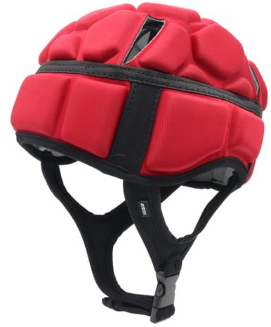 FytStycale Casco Deportivo con Protección Casco Acolchado Gorro de Rugby Casco para Fútbol Material EVA Absorción de Golpes Diseño Ligero y Flexible Ventilación, Rojo, L57-62cm