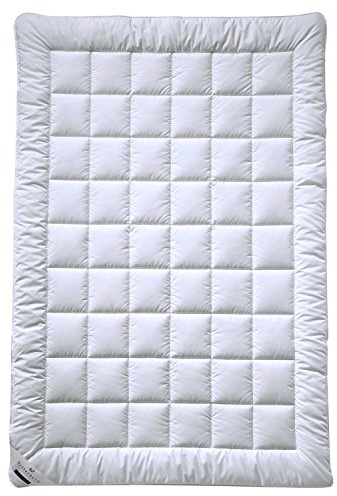 billerbeck Bettdecke E48 Kairo - Ganzjahresdecke – 155 x 220 cm –Decke mit 60 % Kamelhaar 40 % Wolle, Weiß