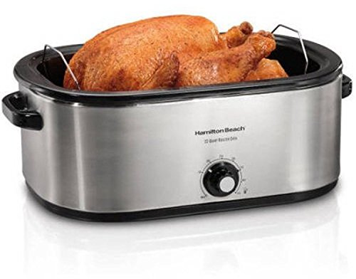 Hamilton Beach 28 lb 22-Quart Roaster Oven with Self-Basting Lid (Stainless Steel)