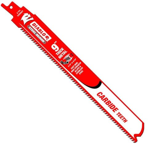 Diablo DS0908CF10 9 8TPI Steel Demon Carbide Teeth Reciprocating Saw Blades for Thick Metal (10-Pack)