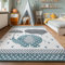SIMPEX Teppich Kinderzimmer Elefanten-Design Kurzflor Kinderteppich mädchen Spielteppich Modern Design Babyzimmer Teppiche für Junge und Mädchen Extra Weich 80 x 150 cm