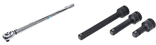 BGS Diy 9576 | Drehmomentschlüssel | 20 mm (3/4) | 140 - 980 Nm | Drehmoment-Schlüssel & BGS 8840 | Kraft-Verlängerungs-Satz | 3-tlg. | 20 mm (3/4) | CRO-MO-Stahl