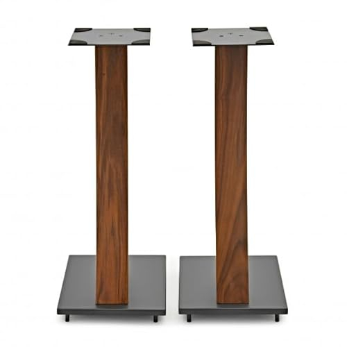 AVCOM Speaker Stands 650mm with Cable Management Wooden Effect, Walnut, Pair