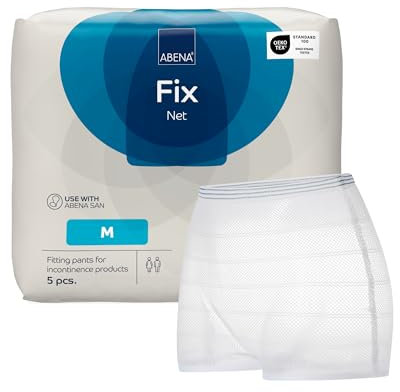 ABENA Netzhosen 5er-Pack, Größe M, OEKO-TEX zertifizierte Fixierhosen für Wochenbett- oder Inkontinenzvorlagen. Atmungsaktiv und waschbar für sicheren Schutz. Netz-Hosen, Postpartale-Fixierhosen.