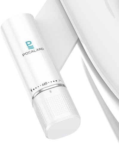 Ultra Slim Bidet Befestigung, Posterior&Feminine Wasch-(einziehbare Doppeldüsen), Nicht-elektrische Bidet Befestigung für Toilettensitz, Einstellbarer Frischwasserdruck, Edelstahl Einlass (weiß)