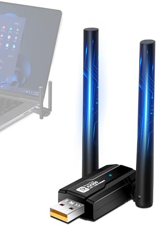 RUIZHI WiFi 6 WLAN Stick für PC, AX900Mbps Mit 5DBI Antenne, Dual Band 2,4G/5GHZ, Free CD-Drive, MU-MIMO, WPA3, USB Dongle Adapter für Win7/8/10/11