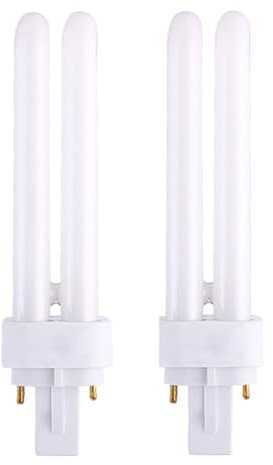 FKLiLEBU 4 pin Light Bulb 18W 2700k G24q-2 Warm White Lamp, AC220-240V Double Tube PLC, 850LM Non-Dimmable, 360° Lighting, for Bathroom, Corridor, Home, 2 Pack (Warm White, 18W)