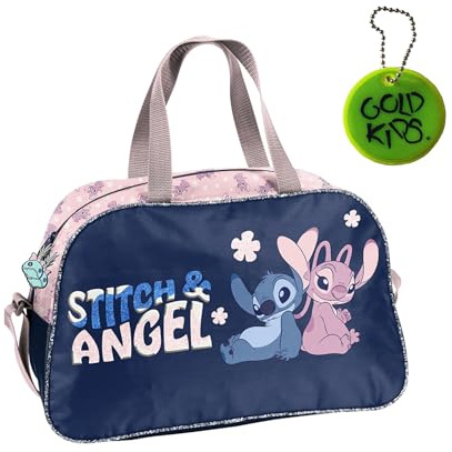 Paso - Sac de sport pour enfant fille et garçon – Sac à bandoulière avec motif Stitch – Sac de natation avec fond renforcé – Sac d'entraînement 40 x 25 x 15 cm