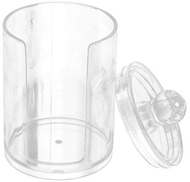 POPETPOP Caja De Maquillaje Transparente Redonda para Almacenamiento De Algodones Contenedor De Plástico Organizador De Cosméticos para Tocador
