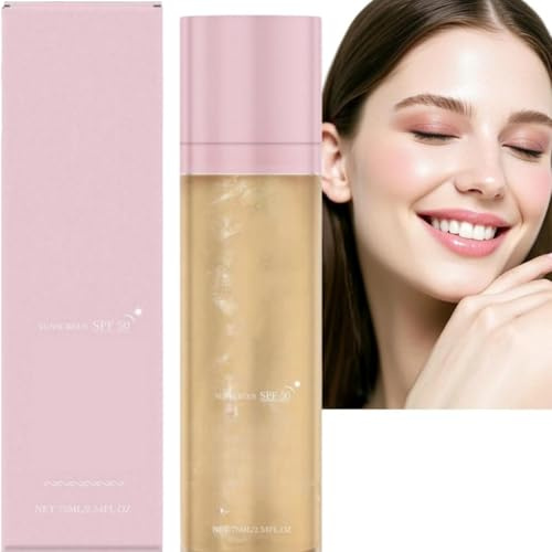 Sheer Setting Mist Sunscreen Spf 50,Make Up Setting Spray,Over Makeup Sunscreen Spray,Hydrating Makeup-Friendly Glow S-pray With Shimmering Oil,Waterproof Setting,Fast-Absorbing For Face & Body,75ml