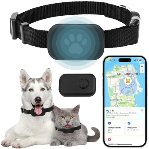 Collare GPS per Gatto, Localizzatore Senza Abbonamento, Tracciamento in Tempo Reale, Compatibile con iOS/Android, Impermeabile, Batteria a Lunga Durata (B)