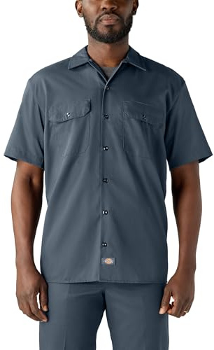 Dickies Men's Work Shirt Short Sleeves - Blue, M