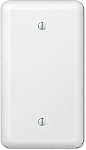 Amerelle Devon Single Blank Steel Wallplate in White