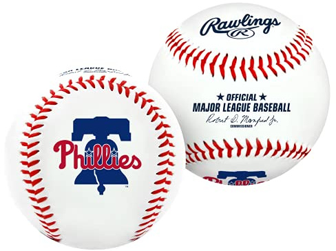 Rawlings MLB Philadelphia Phillies Team Logo Baseball, White, 1
