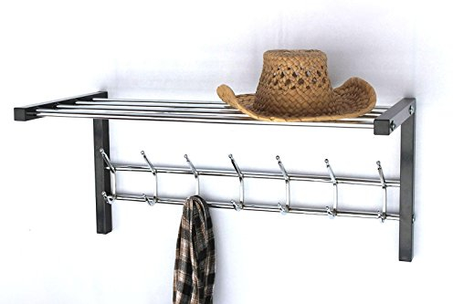 DanDiBo Wandgarderobe mit Hutablage Art.389 Garderobe 70 cm Kleiderhaken Wandregal Haken