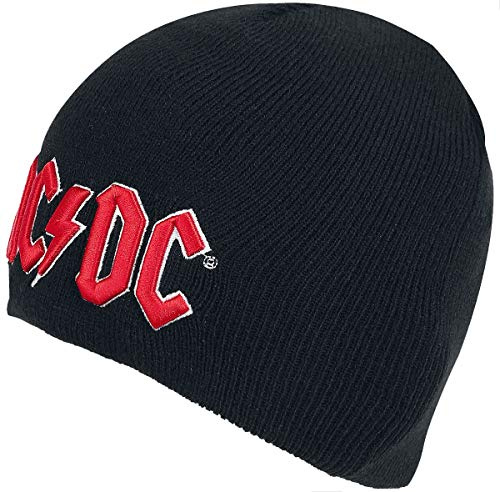 AC/DC Red 3D Logo Beanie Nero