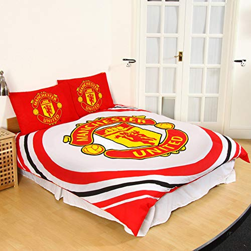 Manchester United FC Official Reversible Pulse Double Duvet Set (Double) (White/Red/Black)