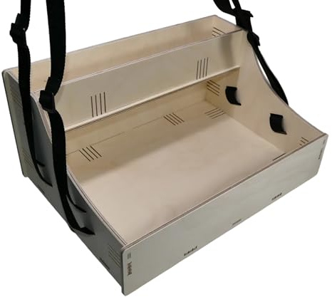 Bauchladen mit Oberlade aus Holz für Hochzeit Junggesellenabschied, Fete, Party, Catering oder Feier mit schwarzem Tragegurt