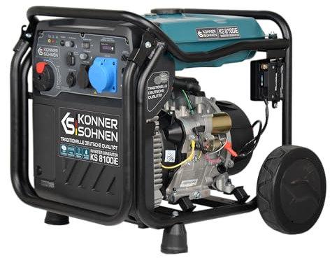 Générateur inverter Könner & Söhnen KS 8100iE, puissance maximale 8000 W, prises 1x16A (230V), 1х32A (230V), 2 ports USB, écran LED, mode d’économie de carburant, enroulement cuivre, EURO V