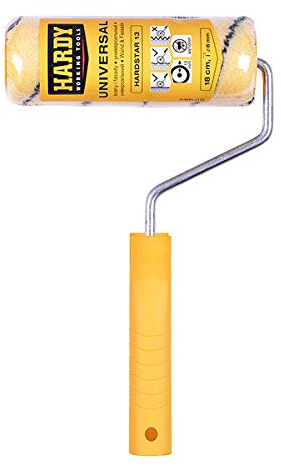 HARDY WORKING TOOLS Kits de herramientas de pintura, Rodillo antigota poliacrílico, Altura del pelo 13mm, Eslora 18cm, Diámetro 48mm, negro y amarillo, A0180-531000