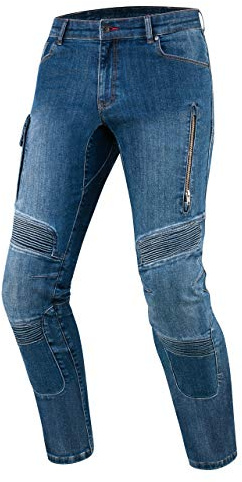 REBELHORN Vandal Jeans da Moto Uomo | Fodera in Fibra Aramidica | Protezioni per Ginocchia e Fianchi SAS-Tec | Tasca per Protezione del Coccige | 2 Canali di Ventilazione | Tapered Fit