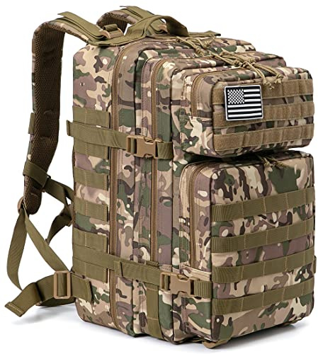 QT&QY Mochilas Militares Tácticas 45L Molle Mochila de asalto del ejército Bolsa Bug Out de 3 días mochila de senderismo para acampar