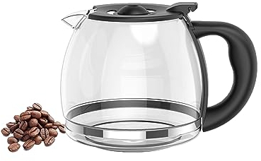 12-CUP Glass Carafe Replacement Compatible With Mr. Coffee 12 Cup coffee maker machine,Black Handle