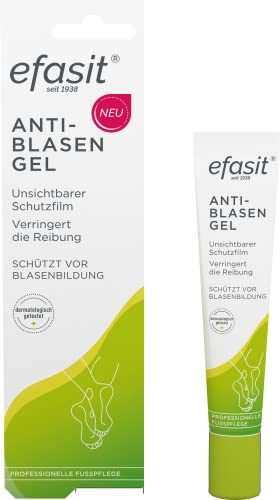 efasit Anti-Blasen Gel, 17ml - Unsichtbarer Schutzfilm der Reibung reduziert und vor Blasen schützt, Blasenstopper in Form von Blasen-Schutz-Gel das nicht fettet