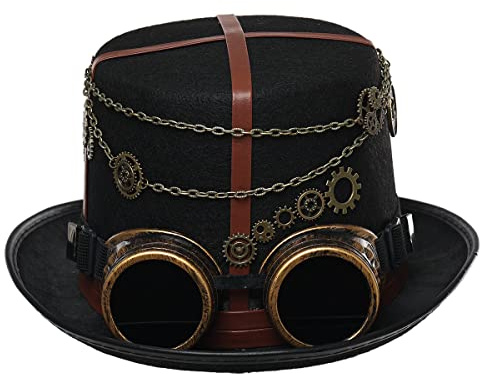 BLESSUME steampunk hatt unisex gotiska huvudbonader för halloween karneval cosplay