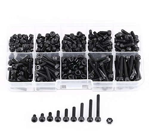 schrauben set,M3 Zylinderschrauben,M3 Schrauben Set,M3 Schrauben Set Schwarz,M3 Bout Set M3 X 25 280Pcsbox M3 Head Innensechskantschraube Schraube Mutter Metric Hine Fastener Sortiment Set