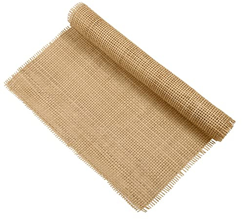 Cane Rattan Webbing Roll, 3.28ft x 13.8inch Woven Open Rattan Mesh Natural Rattan Webbing for Caning Projects Square Hollow Wide Rattan for DIY Crafts Cabinet Chair Furniture