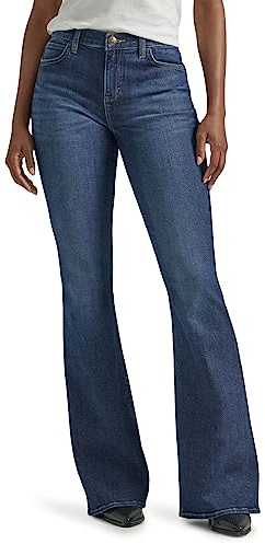 Lee Women's Legendary Mid Rise Flare Jean, Inner Strength, 16
