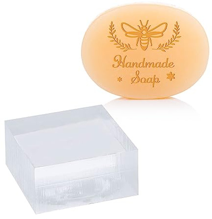 CRASPIRE Abejas Sellos de Jabón Sello de Acrílico Transparente Relieve DIY Animal Capítulo Impresión Moldes Suministros Regalo Hecho A Mano Jabón Sello Cuadrado para Arte Manualidades Galletas Arcilla